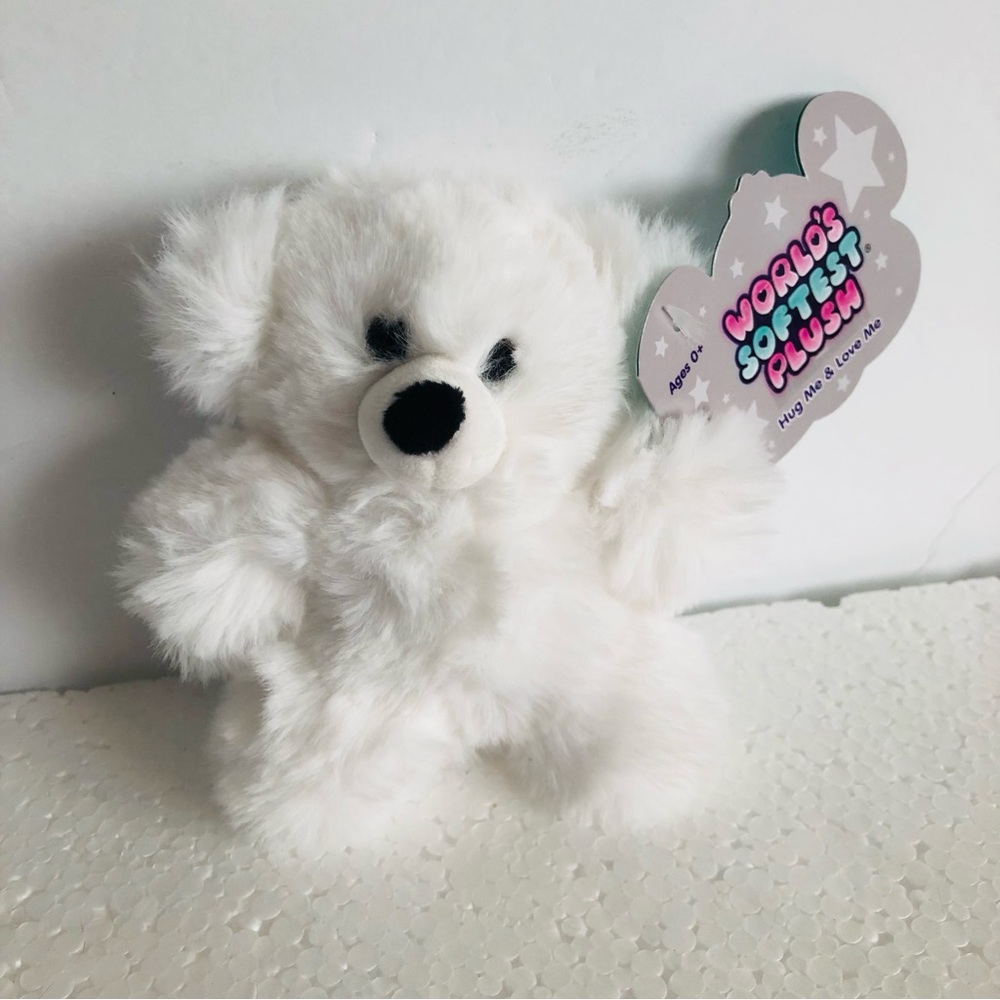 Beverly Hills Teddy Bear Co Mini White Bear Plush Stuffed Animal NWT